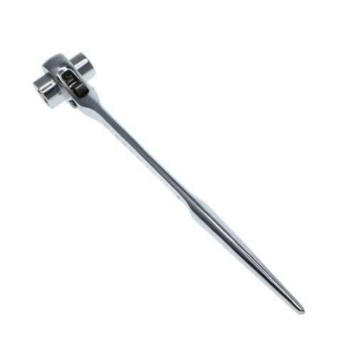 19//22mm Scaffold Ratchet Podger Spanner Double Ratchet Socket Steel Silver