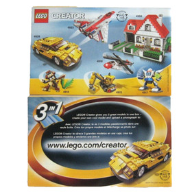 2 LEGO Creator 3 in 1 #4939 Cool Cars Instruction Booklets Manual Only