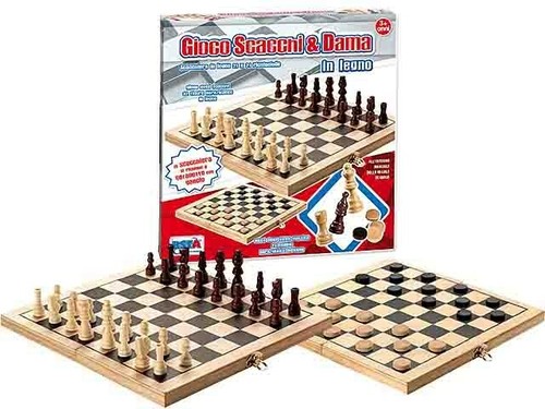 GIOCO SCACCHI DAMA LEGNO 22cm9656 8004817096562 RONCHI SUPERTOYS S.r.l Novità