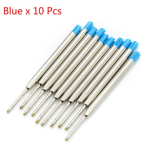 10 Pcs blue ink parker style standard 1.0mm ballpoint pen refills nib mediumZJP