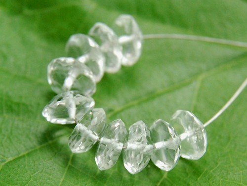 AAA Natural Crystal Faceted Rondelle Gemstone Beads 7mm