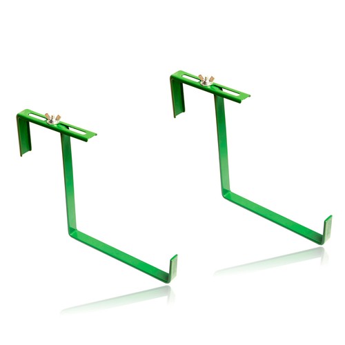 NUOVO 2 Cassetta per fiori Supporto Cassetta per fiori SUPPORTO RINGHIERA BALCONE REGOLABILE VERDE