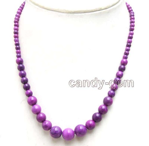4-10mm Round Purple Natural Sugilite 17/'/' Chokers Necklace for Women Jewelry