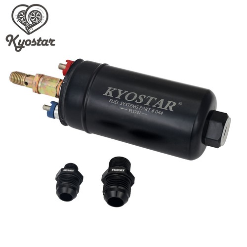 KYOSTAR EFI 380LPH 044 Style E85 Compatible Fuel Pump with two Fittings AN10 AN8