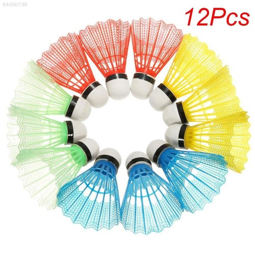 12Pcs Yellow Nylon Shuttlecocks Birdies Badminton Ball Outdoor Training Durable