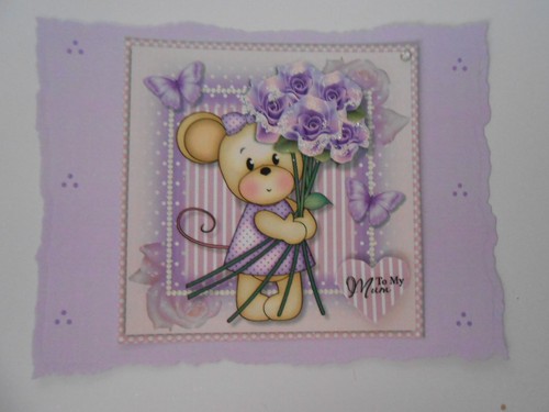 TO MY MUM PK 2 MAISIE LILAC FLOWERS EMBELLISHMENT TOPPERS FOR CARDS//CRAFTS