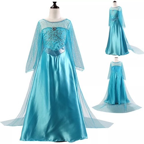 Disney Frozen 2 Elsa Girls 5-6 Snow Princess Ball Gown Dress Up Christmas Small