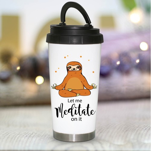 Gobelet Thermos conique /"Let me Meditate on it/" paresseux ktb274 méditer Yoga