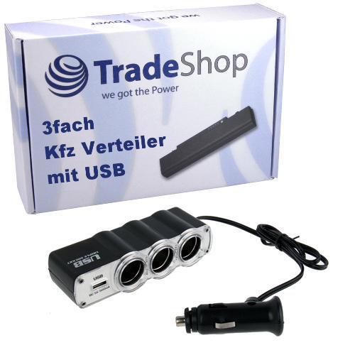 12v//24v USB 3x coche auto 3 veces del encendedor de cigarrillos adaptador regleta de enchufes