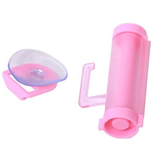 Plastic Rolling Squeezer Toothpaste Dispenser Tube Home Hanging Holder Sucker Q