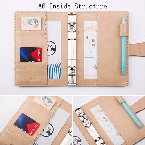 A6//A7 Loose Leaf Six hole Notebook Creative Diary Kraft Paper Portable Cat Note
