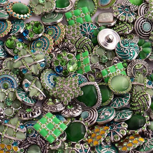 50pcs//lot Wholesale Mixed Rivca Snap Button Fit 18mm Bracelets Necklace jewelry