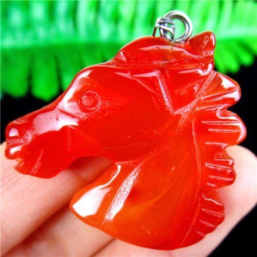 Piedra De Cristal Gema Ágata diversos mezclar y combinar Caballo Cabeza Colgante 39*36*9mm HH6345