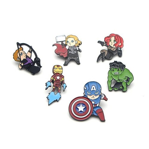 MARVEL AVENGERS ENAMEL PIN BADGE BROOCH HULK IRONMAN AMERICA HAWKEYE BLACK WIDOW
