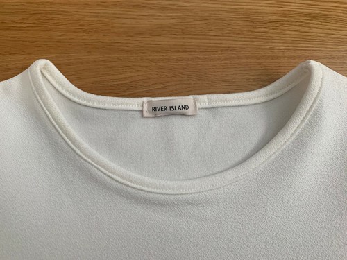 ex RIVER ISLAND Girls White Top Tee T Shirt Age 7-8 Years Old