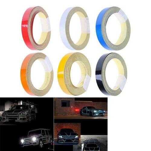 5 colors Motorcycle Rim Tape Reflective Wheel Stickers Decals Vinyl 1cm*8m
