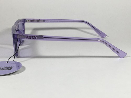 Quay Finesse Sunglasses Alissa Violet Small Square Purple Clear Frame and Lens