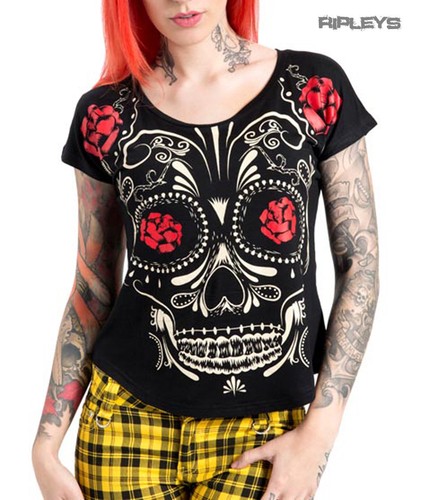 JAWBREAKER Goth Oversized T Shirt SKULL TOP Day of the Dead Roses All Sizes