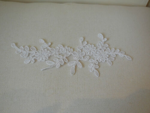 Bridal wedding ivory or white floral lace applique shoes lace motif is for sale