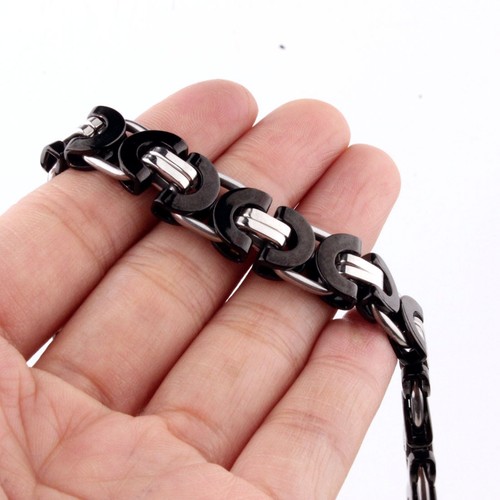 6//8//11mm Charming Stainless Steel Byzantine Chain Men Women Bracelet Gift 7/"-11/"