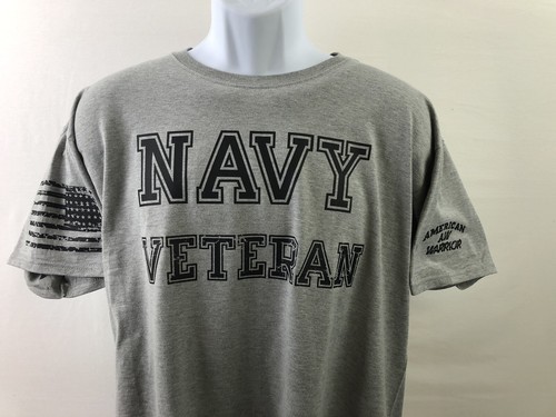 Clearance Miss Print NAVY Veteran Shirt XL DD214 Grey With American Warrior