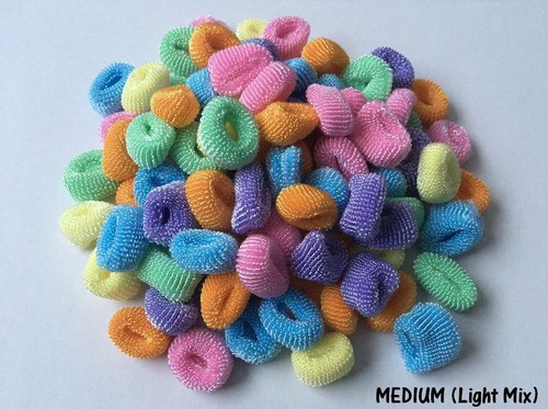100 Mini Assorted Colour Elastic Baby Girls Kids Toddler Hair Bands Bobbles