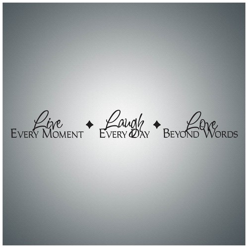 Live every moment Laugh every...WALL QUOTE DECAL VINYL LETTERING SAYING