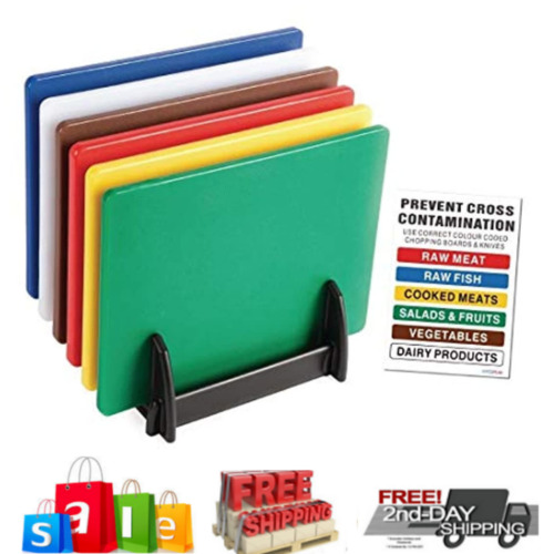 6X Professional Catering Chopping Board Colour Coded Cutting Boards Commercial