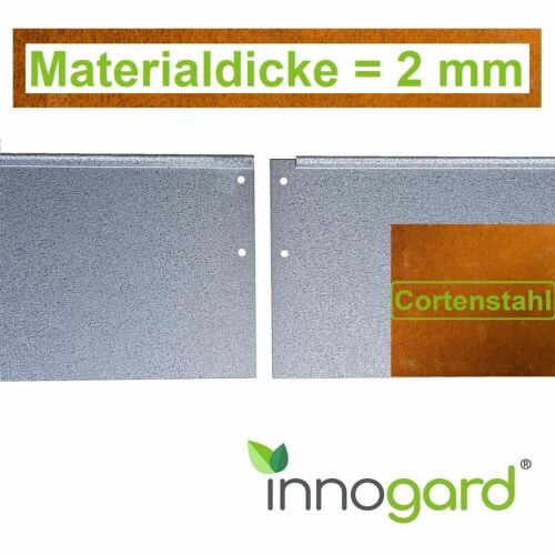 18+25 cm Rasenkante Beetumrandung Beeteinfassung Corten Materialdicke = 2 mm H