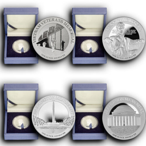 2015 4 Coins Set America/'s National Monuments NIUE 1 oz Proof Silver Coins