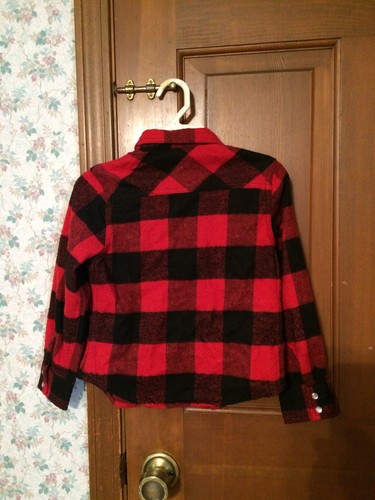 Red and Black Checked Girls Flannel Shirt
