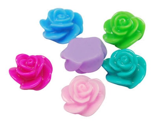 Cabochon Resin Flower 11 Pairs Mix Colours Retro Style Flatback Marlowe Roses