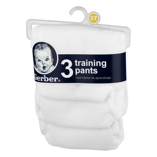 Gerber Baby Toddler Boy /& Girl Unisex White Cotton 3 Pack Training Pants Size 3T