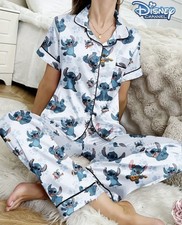 Ladies Disney Lilo & Stitch Pyjamas / PJs Set – Women’s Long Nightwear UK 10
