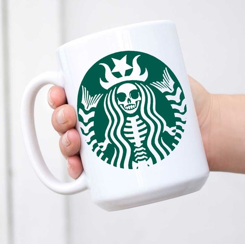 Mug Dia de los muertos Dead Barista Skeleton Mermaid Coffee Mug