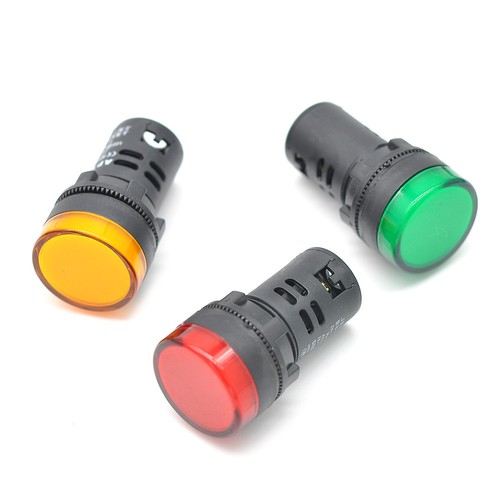 LED Indicator Pilot Light Signal Lamp Panel Red Green Blue Yellow White 22mm US