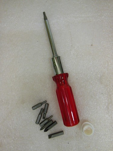 NEW flat head phillips ratcheting magnetic SCREW DRIVER with 8 Bits hex