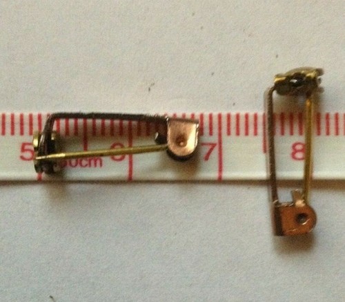 20 80 Vintage Acero Recubierto de Cobre Broche Barra espaldas Imperdibles 15 mm 40
