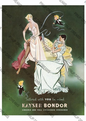 Art re-print Vintage Poster Kayser Bondor Stockings Advert in various sizes