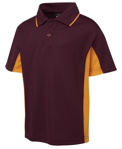 Podium Teamwear Kids Dynamic Sports Polo Top Contrast Corded Piping Side Panels