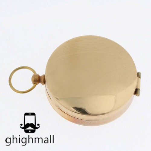 Extérieur en laiton Carte Boussole Portable Clamshell Keychain-nuit lumière