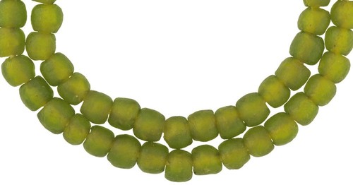 NEW MATCHING STRAND AFRICAN KROBO translucent POWDERGLASS TRADE BEADS Ghana