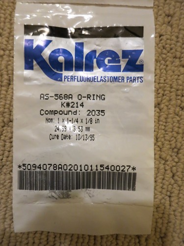 KALREZ AS-568A O-Ring K#214 Compound 2035 1/" x 1-1//4/" x 1//8/" 24.99 x 3.53 mm