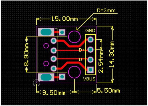 10pcs USB to DIP Adapter Converter 4pin for 2.54mm PCB Board DIY Power Supply