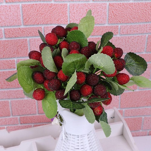 2 STÜCKE Künstliche Erdbeere Obst Pflanze Bouquet Hochzeit Dekoration WS6