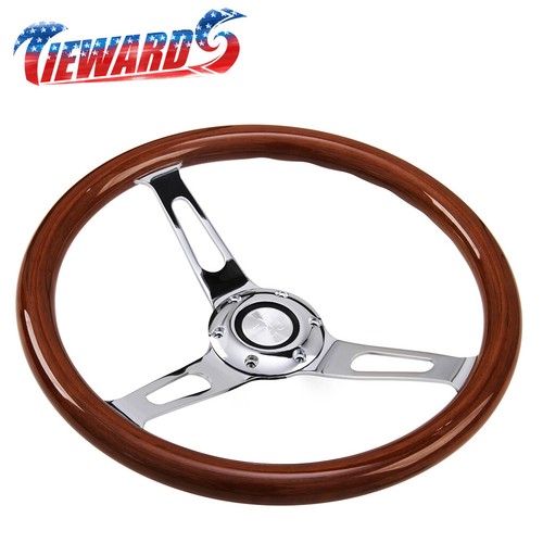 14 Inch Classic Wood Steering Wheel 350mm Universal NEW