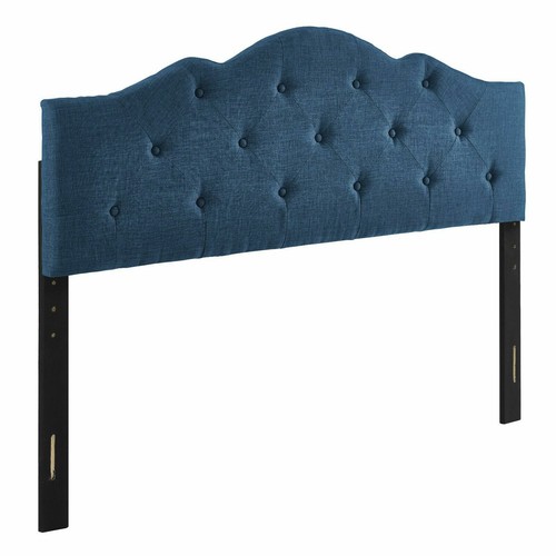 Rounded Upholstered Headboard Padded Bed Tufted Full Queen California King