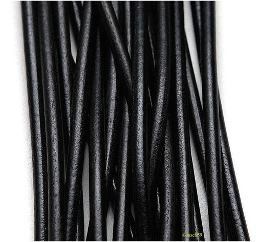Lederband Lederbänder Lederriemen 6mm 1m schwarz Rundlederriemen echt Rindleder