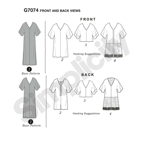 7074 Kaftan Schnittmuster Simplicity Nr