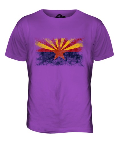 ARIZONA STATE DISTRESSED FLAG MENS T-SHIRT TOP ARIZONAN ARIZONIAN GIFT SHIRT